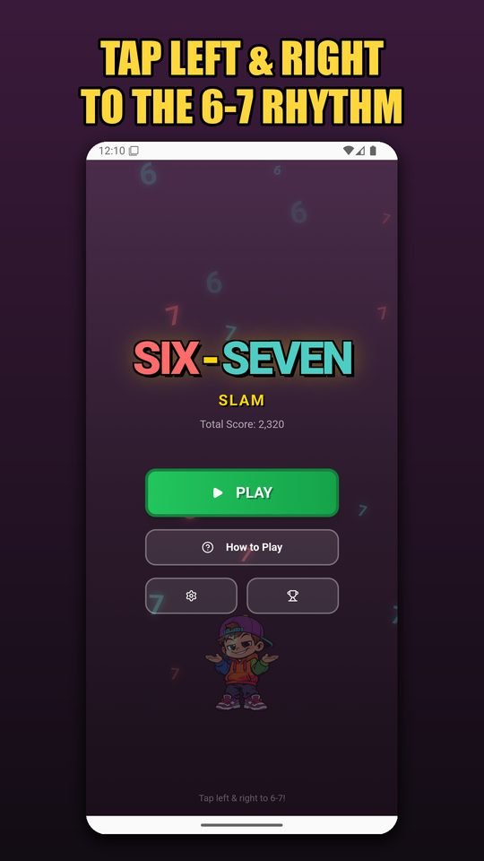 Main menu with the colorful kid character and Play button